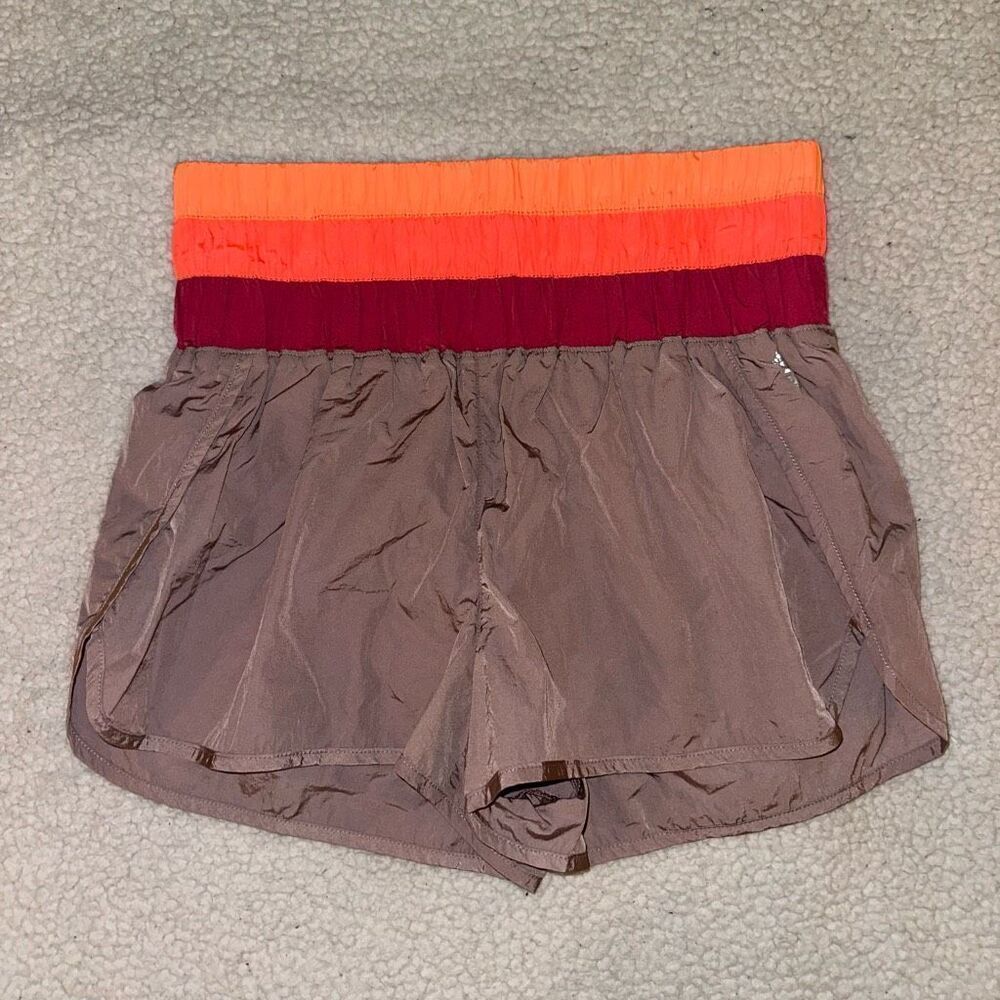 Free People Movement Women’s Mauve Stripe Waist Shorts Large